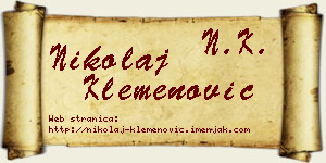 Nikolaj Klemenović vizit kartica